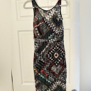 Material Girl Multicolor Geometric Midi Dress